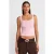 Slim Fit Geribbelde Katoenen Blouse met Vierkante Hals