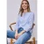 Street One Dames Blouse met 3/4 mouwen in chambraykwaliteit in Blauw