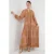 Geprinte V-hals Maxi-jurk met knoopsluiting