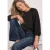 Shirt met ronde hals en gestructureerde mouwen