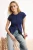 TRENDYOLMİLLA Dames Donkerblauw Effen Kort Getailleerd Blouses
