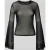 Guess flared shirt met lange mouwen in semitransparant design met siersteentjes