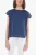 Blouse van Popeline-katoen met korte mouwen in blauw