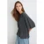 TRENDYOLMİLLA Dames Grijs Effen Driekwart mouw Oversized T-shirts