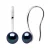 Oorbellen Hooks Freshwater Black Pearls Buttons 7-8 mm 925