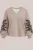 WE Fashion – Dames sweater met embroideries – Curve – Regular fit – Lichtgrijs – Katoen – Plus Size