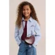 WE Fashion gestreepte blouse met borduursels – lichtblauw