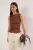 TRENDYOLMİLLA Dames Bruin Geruit Mouwloos Getailleerd Blouses
