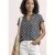 Street One Dames Blouseshirt met overhemdkraag en elastische zoom in Blauw