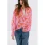 Mango lyocell gebloemde blouse met lange mouwen – roze