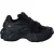 Gebroken witte handschoen slip zwarte sneakers