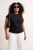 Trendyol Curve Dames Zwart Effen Kort Getailleerd Grote maten Blouses