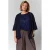 Gozzip Plus Size gebreid vest met wol – donkerblauw