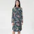 Flower-print ascot-tie shirt-jurk