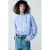Mango blouse met krijtstreep – blauw/ecru
