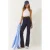 Hoge Taille Gestreepte Flared Broek met Strik