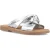 Hush Puppies Amy Breed Passende Leren Dames Zilveren Standaard Sandalen
