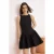 TRENDYOLMİLLA Dames Zwart Effen Kort / Mini Mouwloos Casual Skater Jurken