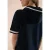 Cecil Dames Shirt met korte mouwen, capuchon en geribde details in Blauw