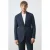 Mango Man slim fit geruit colbert met linnen – donkerblauw