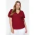 Trendyol Curve Dames Rood Effen Kort Getailleerd Grote maten Blouses