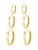 Hey Happiness Oorbellen ‘Classic Trio’  goud