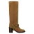 Sacha suède bikerboots met blokhak – cognac