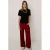 Frankie&Liberty regular fit gestreepte joggingbroek met borduursels – rood