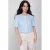 Accentil cropped blazer met wol lichtblauw met pailletten