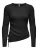 Only Onlmil Ls Asymmetric O-neck Knt T-shirt Lange Mouw Black
