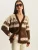 Bianco Lucci Gebreid vest  beige / crème / bruin