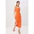 TRENDYOLMİLLA Dames Oranje Effen Midi Mouwloos Stijlvol/Avond Bodycon Jurken