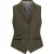 Dames olijfgroen getailleerde tweed gilet met visgraatmotief