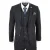 Heren 3-delige Zwarte Wol Tweed Vintage Retro Kostuum