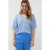 EsQualo Sweater Batwing Pointelle Lurex Sky Blue