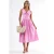 V-hals Midi Jurk met Strik Detail