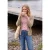 Dikke vest met V-hals en gemêleerde look