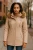 Beige gewatteerde leren parka voor dames – Winton
