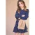 NONO gebloemde midi jurk – donkerblauw