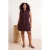 Trendyol Curve Dames Bruin Effen Kort / Mini Mouwloos Casual A-lijn Grote maten Jurk