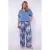 Exxcellent wide leg high waist casual broek blauw
