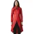 Dames Goth Rood Leren High Collar Victoriaanse Flare Rokrok – Telemark