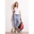 Street One Dames Broek met smalle pijpen Mid Waist met elastische tailleband in Blauw