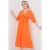 A-Form Fit Midi-jurk met V-hals en binddetail