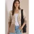 Open vest met jacquardpatroon