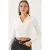Geribbelde Lange Mouw Croptop met Ritskraag