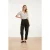 Smashed Lemon Gestreept gebreid t-shirt zwart & off-white met v-hals |