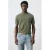 Mango Man slim T-shirt groen rib gebreid