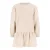 Like Flo gemêleerde korte sweatjurk met ruches – beige