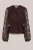 WE Fashion – Dames jersey peplum top met pailletten – Regular fit – Bruin –